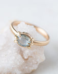 Water Sapphire + Diamond Vanity Ring-Hannah Blount Jewelry