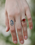 Red Sea Garnet Ruthie B. Ring with Diamonds-Hannah Blount Jewelry